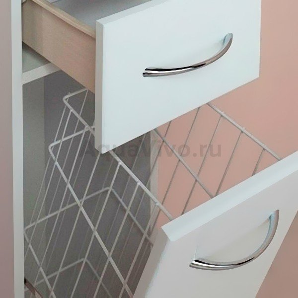 Шкаф-пенал Оника Модерн 40.17 правый, с бельевой корзиной, цвет белый - фото 1