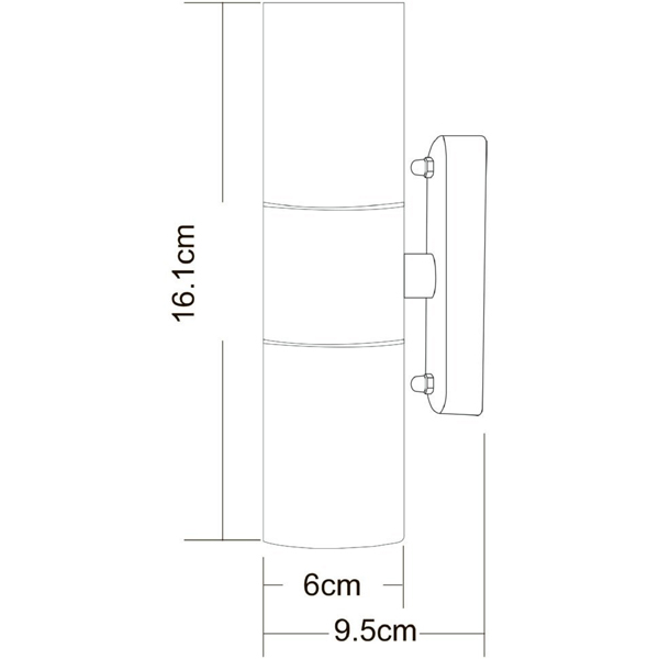 Архитектурная подсветка Arte Lamp Mistero A3302AL-2GY, арматура серая, плафон металл серый, 6х11 см