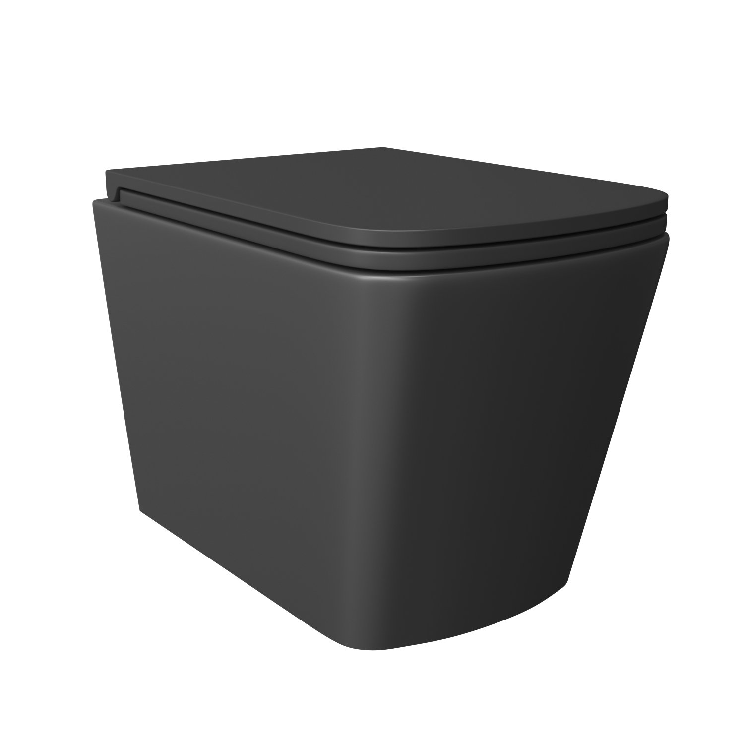 Унитаз Joki Verna Black JK3021028MB подвесной, безободковый, с сиденьем микролифт, цвет  черный матовый - фото 1
