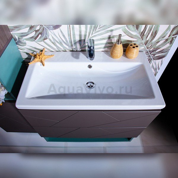 Мебель для ванной Бриклаер Кристалл 70, цвет ясень анкор темный / софт графит - фото 1