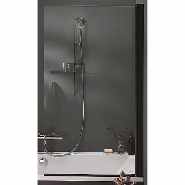 Шторка на ванну Jacob Delafon Struktura 80, стекло прозрачное, профиль черный