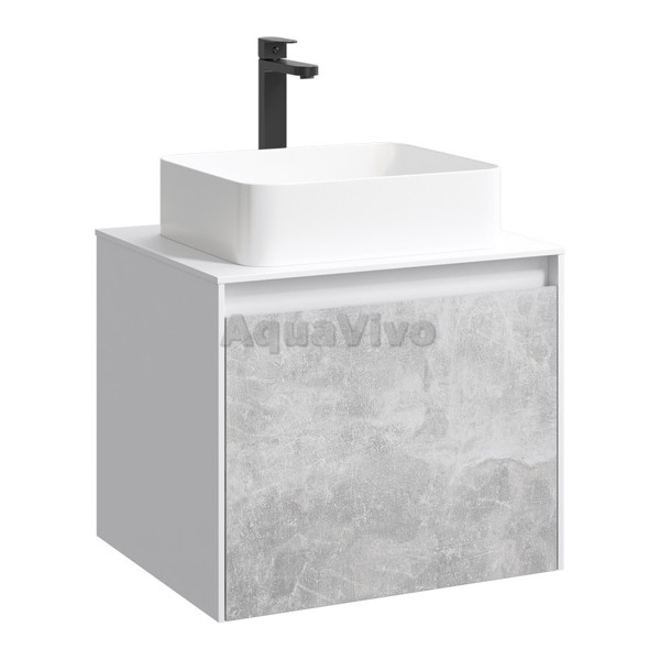 Мебель для ванной Aqwella Mobi 60, цвет белый/бетон светлый