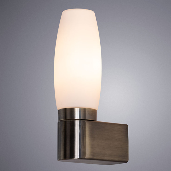 Бра Arte Lamp Aqua-Bastone A1209AP-1AB, арматура бронза, плафон стекло белое, 8х12 см