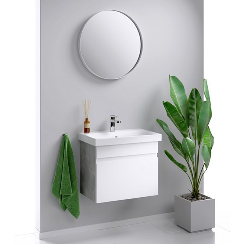 Зеркало Aqwella RM 60x60, в металлической раме, цвет белый - фото 1