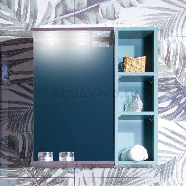 Мебель для ванной Бриклаер Кристалл 60, цвет ясень анкор темный / софт графит - фото 1