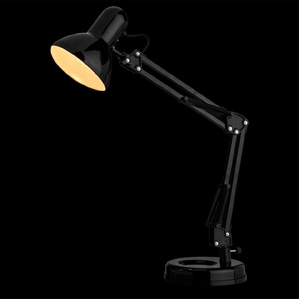 Офисная настольная лампа Arte Lamp Junior A1330LT-1BK, арматура черная, плафон металл черный, 15х35 см
