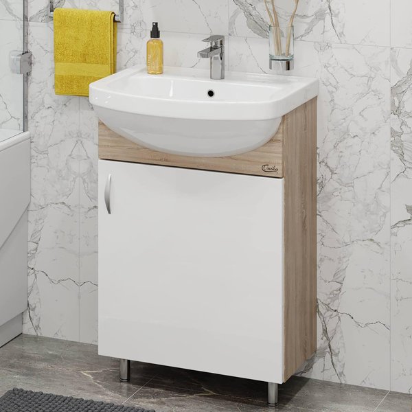Мебель для ванной Оника Эко 52, цвет белый / дуб сонома - фото 1