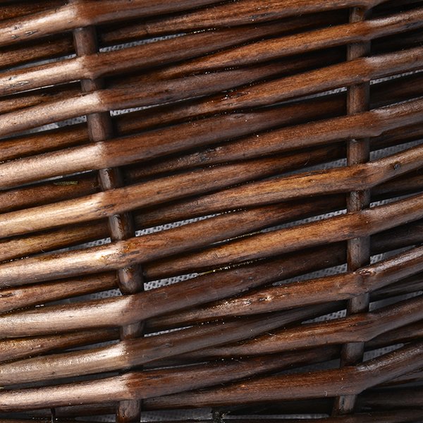 Корзина для белья WasserKRAFT Donau WB-530-M, плетеная, с крышкой, 28 см, цвет темно-коричневый / белый - фото 1