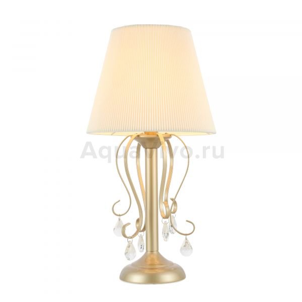 Прикроватная лампа ST Luce Azzurro SL177.204.01, арматура металл, цвет золото, плафон текстиль, цвет белый