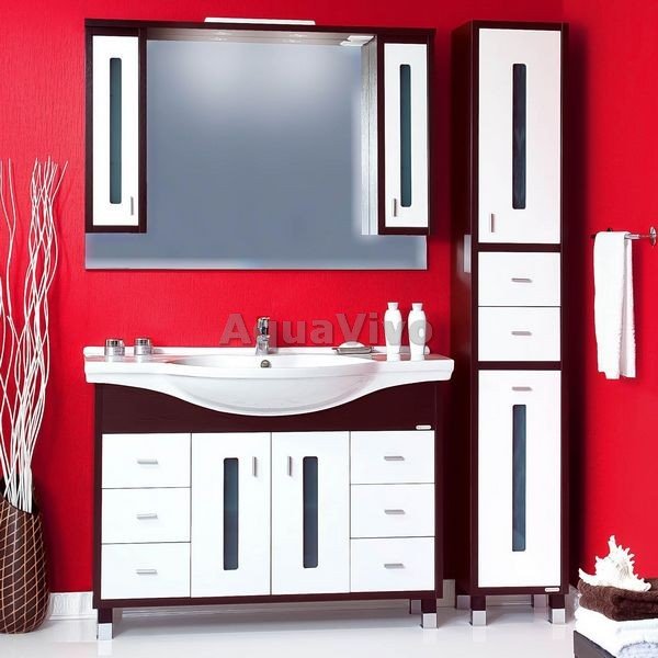 Мебель для ванной Бриклаер Бали 120, цвет белый - венге