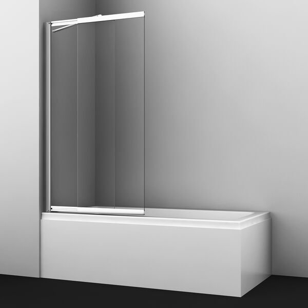 Шторка на ванну WasserKRAFT Main WasserSchutz 41S02-80 Fixed 80x140, стекло прозрачное, профиль хром