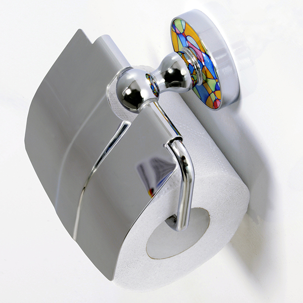 Держатель туалетной бумаги WasserKRAFT Diemel K-2225, цвет хром с рисунком - фото 1