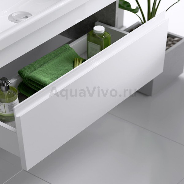 Мебель для ванной Aqwella Smart 80, цвет бетон светлый / белый