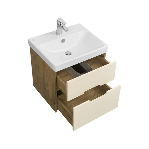 Мебель для ванной Акватон Оливия 55, цвет бежевый / дуб велл - фото 1