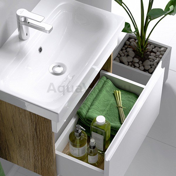 Мебель для ванной Aqwella Smart 60, цвет дуб балтийский / белый - фото 1
