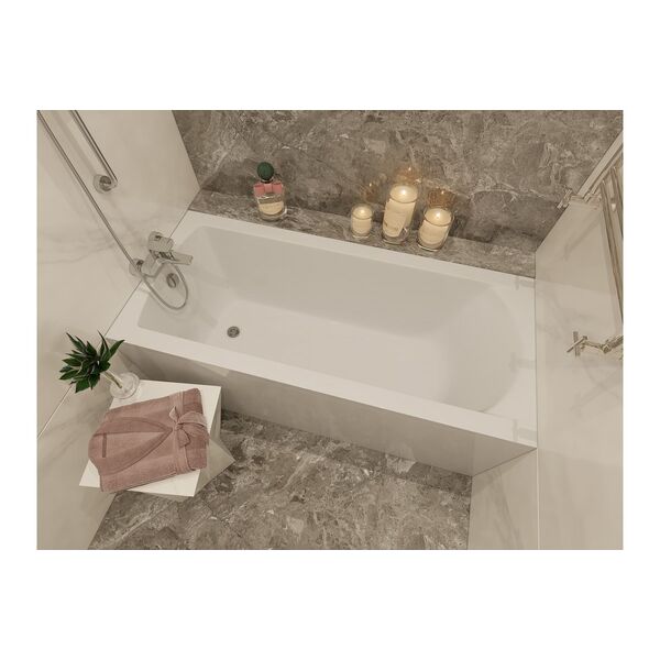 Акриловая ванна Vayer Milana 190x80, без каркаса и панелей, цвет белый
