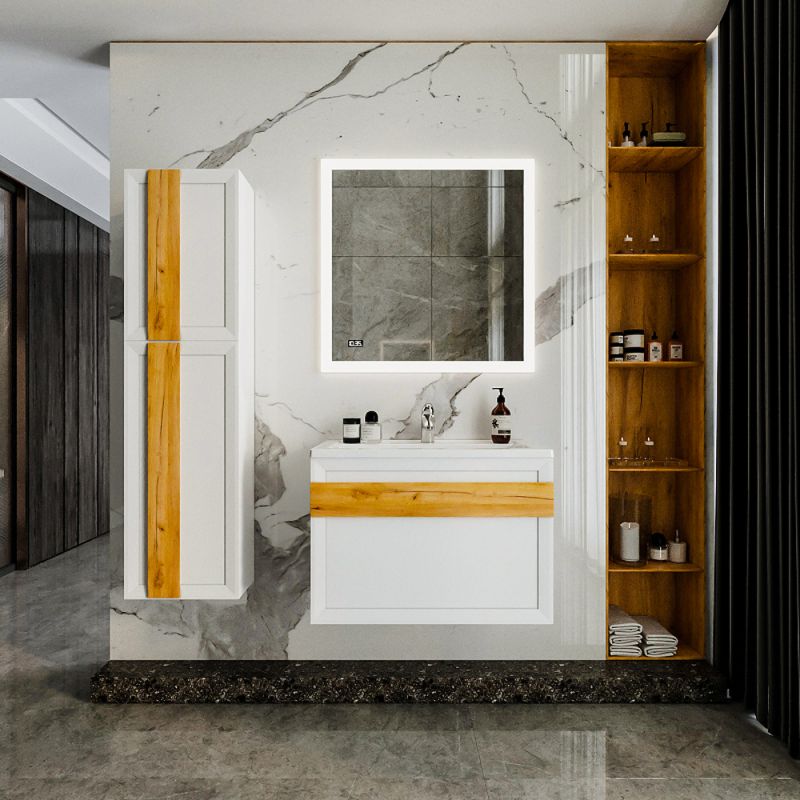 Мебель для ванной Бриклаер Берлин 80, цвет белый глянец