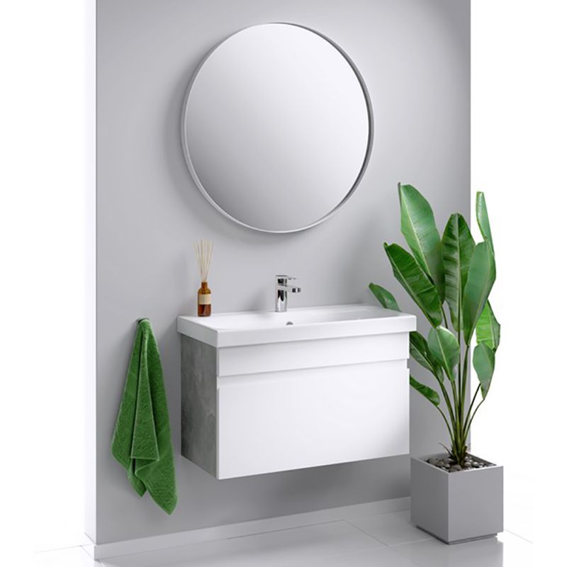 Зеркало Aqwella RM 80x80, в металлической раме, цвет белый - фото 1