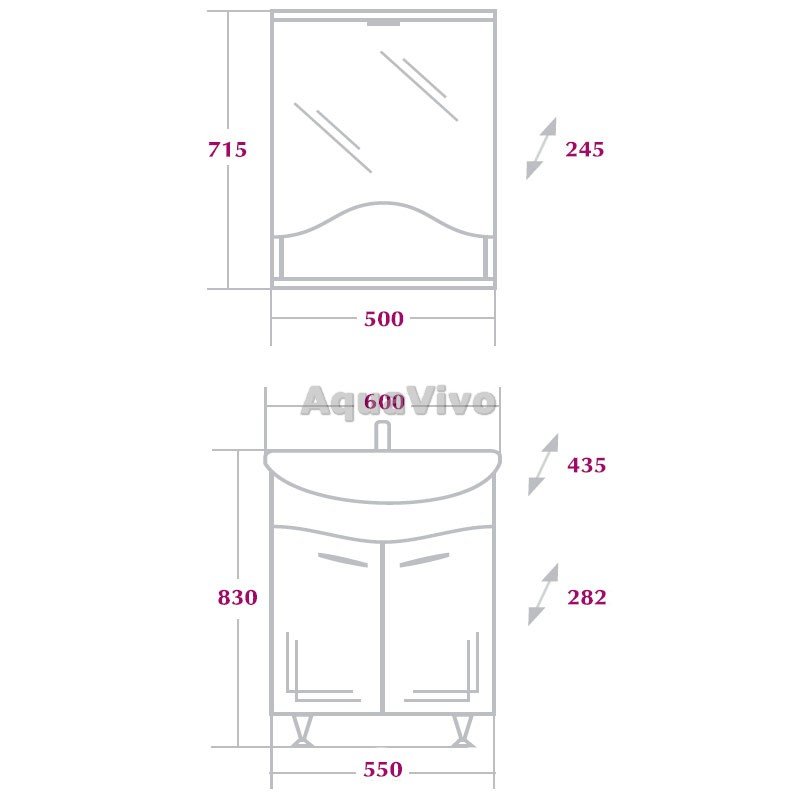 Мебель для ванной Оника Лада 60.11, цвет белый - фото 1