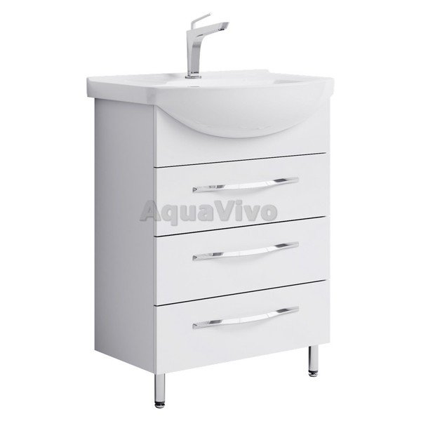 Мебель для ванной Aqwella Аллегро 65, с 3 ящиками, цвет белый