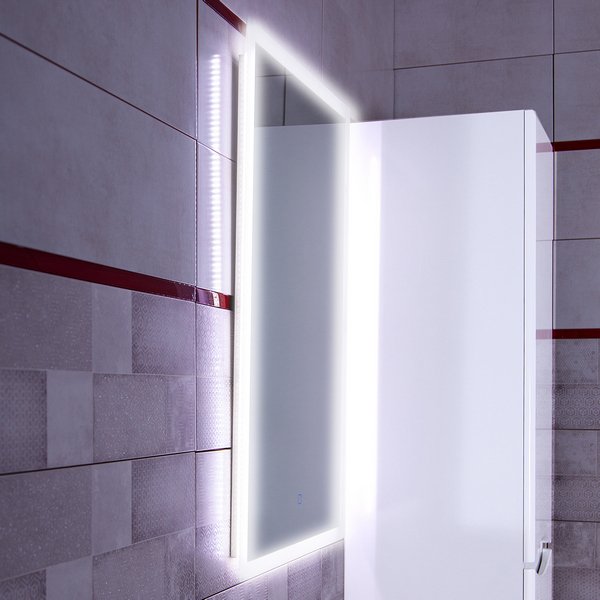 Зеркало Бриклаер Вега 40x80, с подсветкой и часами
