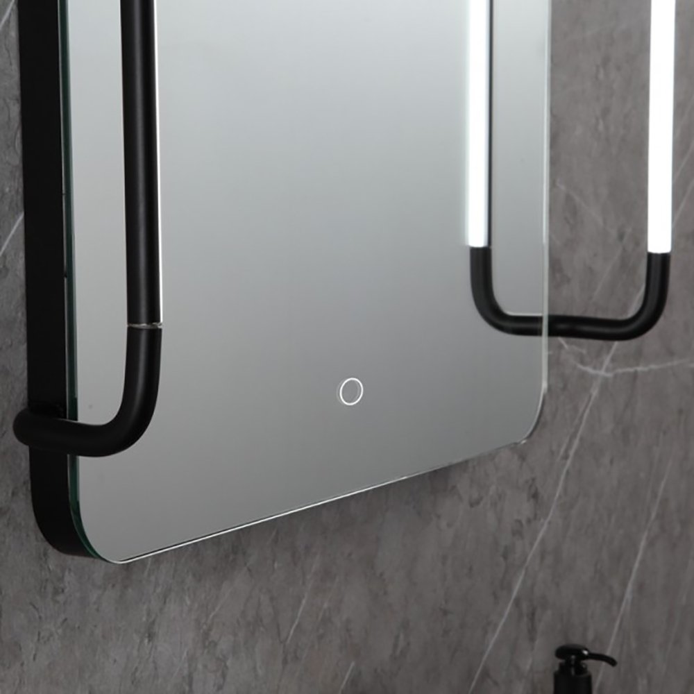 Зеркало Esbano ES-3732 H2D 60х80, с подсветкой, диммером и функцией антизапотевания, цвет черный матовый - фото 1