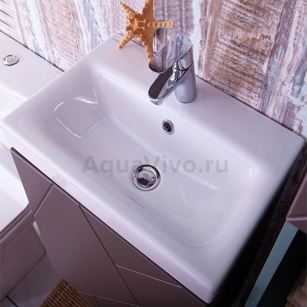 Мебель для ванной Бриклаер Кристалл 50, цвет ясень анкор темный / софт графит - фото 1