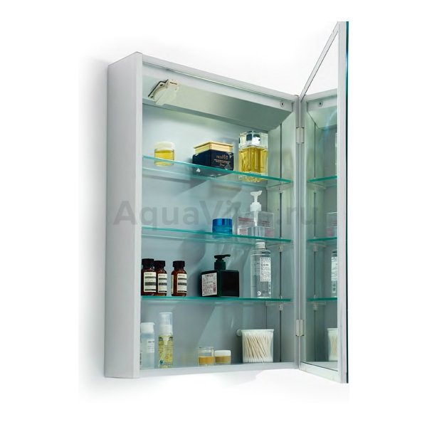 Шкаф-зеркало Belbagno SPC-1A-DL-BL-500, правый, с подсветкой, цвет хром