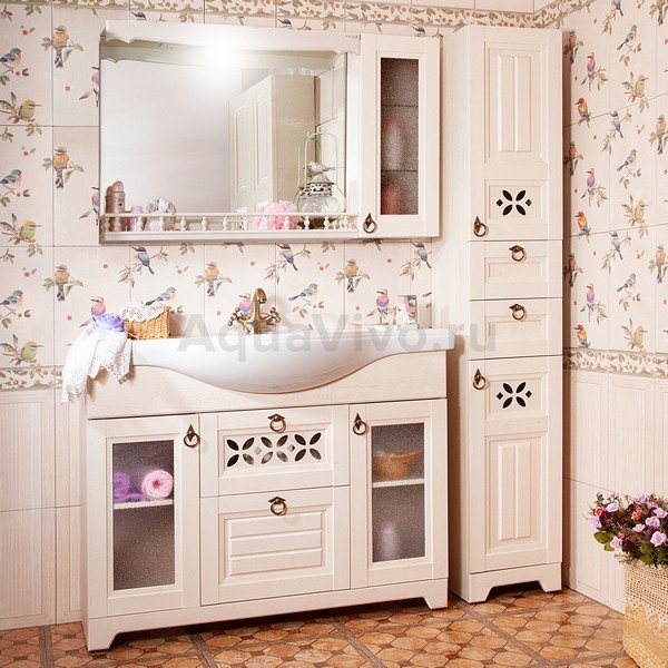 Мебель для ванной Бриклаер Кантри 120, цвет бежевый дуб прованс - фото 1