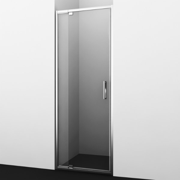 Душевая дверь WasserKRAFT Berkel WasserSchutz 48P04 90x200, стекло прозрачное, профиль серебристый - фото 1