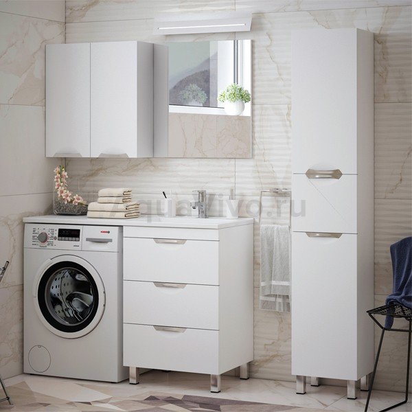 Мебель для ванной Corozo Алиот 120 напольная, с тумбой 56 см, цвет белый