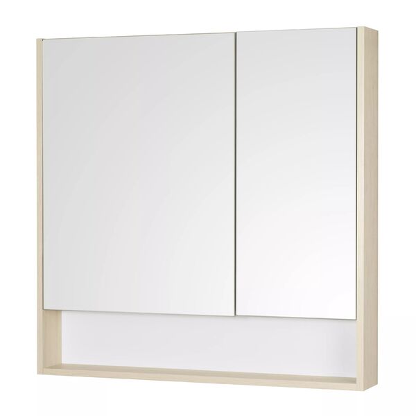 Шкаф-зеркало Акватон Сканди 90, цвет белый / дуб верона