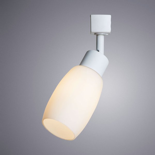 Трековый светильник Arte Lamp Miia A3055PL-1WH, арматура белая, плафон стекло белое, 6х18 см
