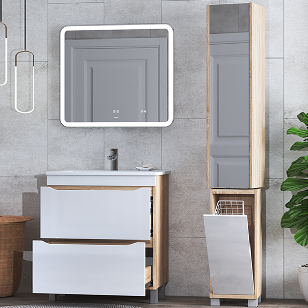 Мебель для ванной Vigo Grani 75, 2 ящика, цвет белый / дуб сонома - фото 1