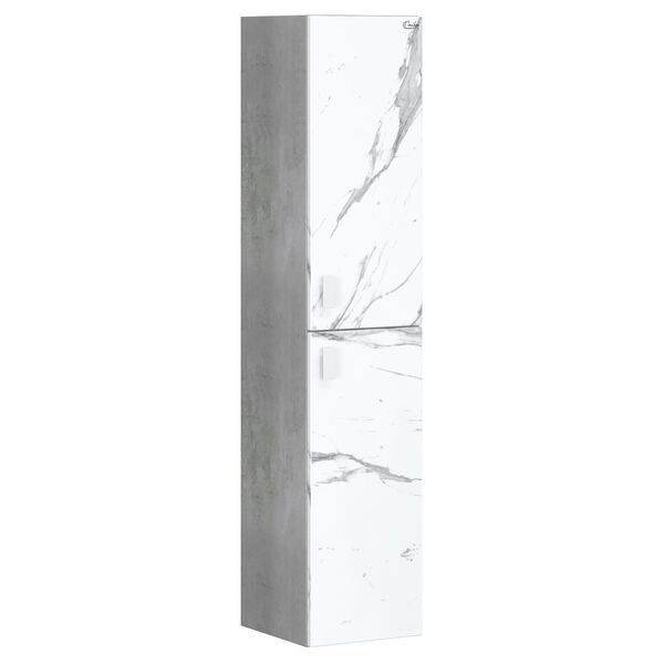 Шкаф-пенал Оника Марбл 30.10, цвет мрамор / камень бетонный
