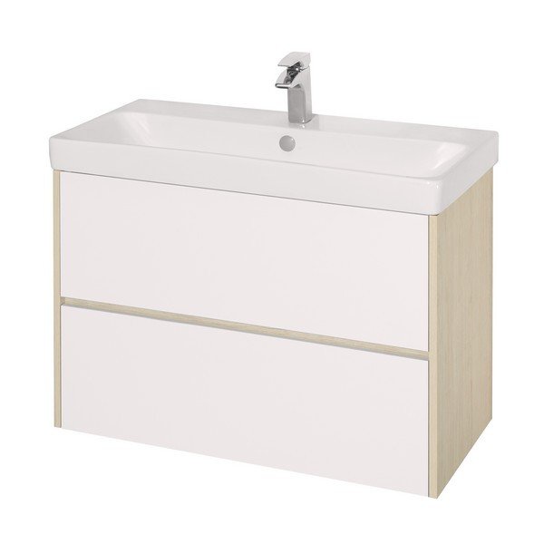 Мебель для ванной Акватон Сканди 90, цвет белый / дуб верона