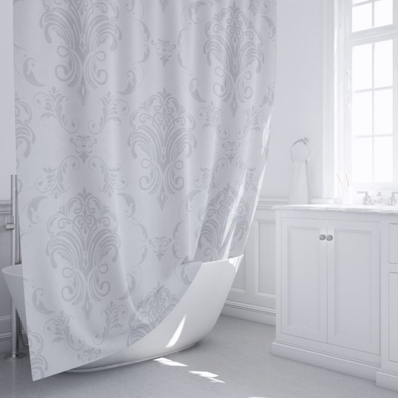 Штора для ванной Fixsen Korsar FX-2518, 180x200, цвет серый с рисунком - фото 1