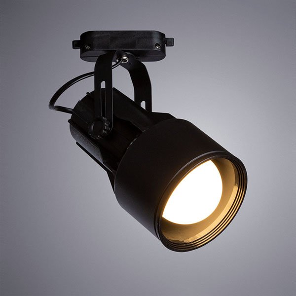 Трековый светильник Arte Lamp Lyra A6252PL-1BK, арматура черная, плафон металл черный, 10х10 см - фото 1