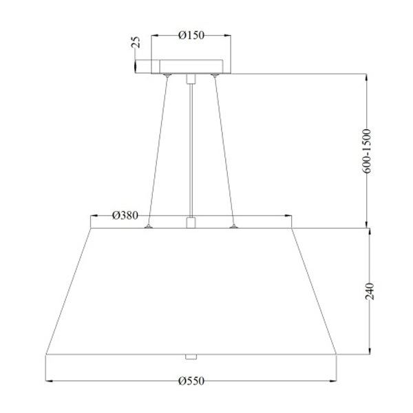 Подвесной светильник Maytoni Bergamo MOD613PL-03CH, арматура хром, плафон ткань белая, 55х55 см