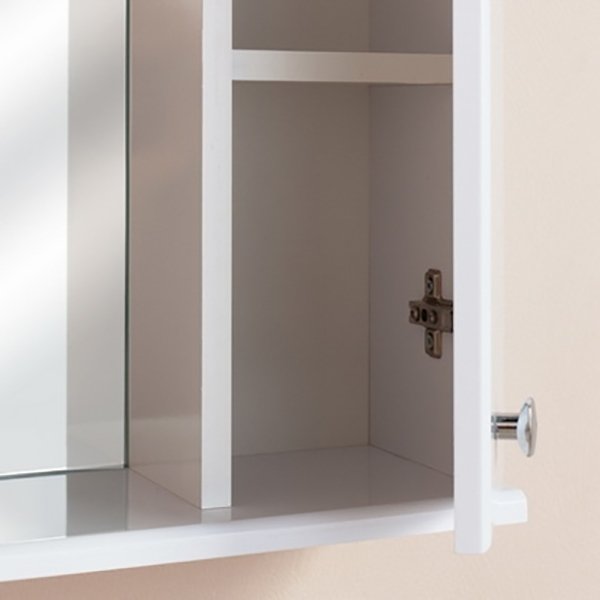 Шкаф-зеркало Оника Ника 60.01, правый, с подсветкой, цвет белый