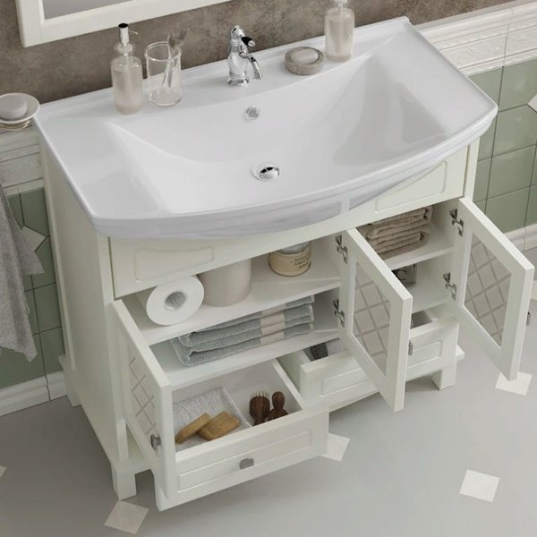 Мебель для ванной Опадирис Омега 85, цвет слоновая кость - фото 1