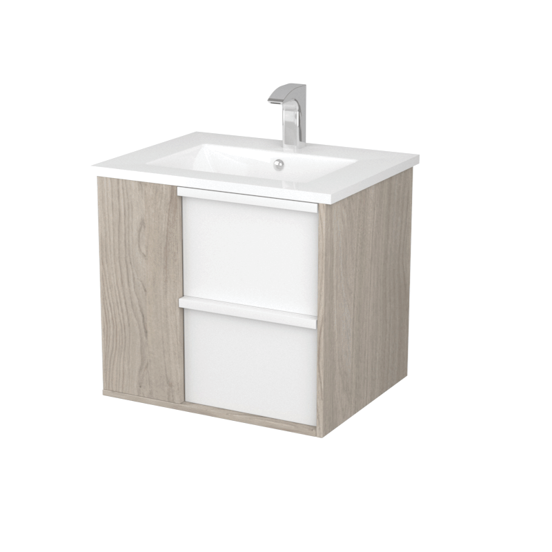 Мебель для ванной Акватон Бостон 60, цвет белый / дуб эврика - фото 1