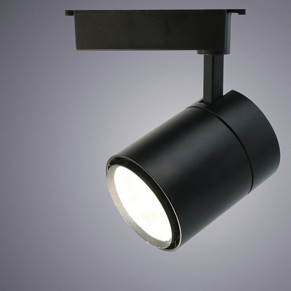 Трековый светильник Arte Lamp Attento A5750PL-1BK, арматура черная, плафон металл черный, 12х14 см - фото 1