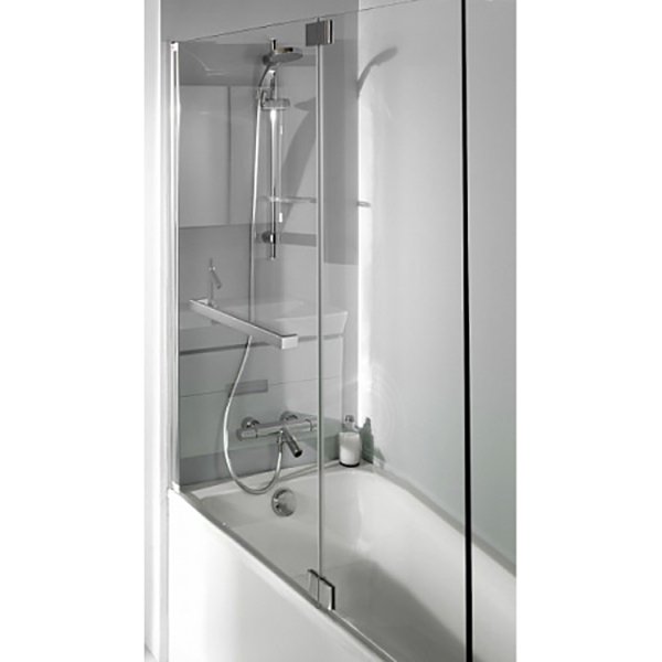 Шторка на ванну Jacob Delafon Adequation 100, с полотенцедержателем, стекло прозрачное, профиль хром