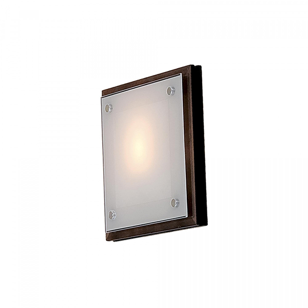 Настенный светильник Citilux 938 CL938311, арматура хром / венге, плафон стекло белое, 30х30 см