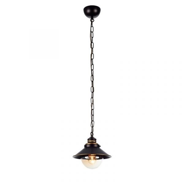 Подвесной светильник Arte Lamp Grazioso A4577SP-1CK, арматура коричневая / золото, плафоны стекло прозрачное, 21х21 см