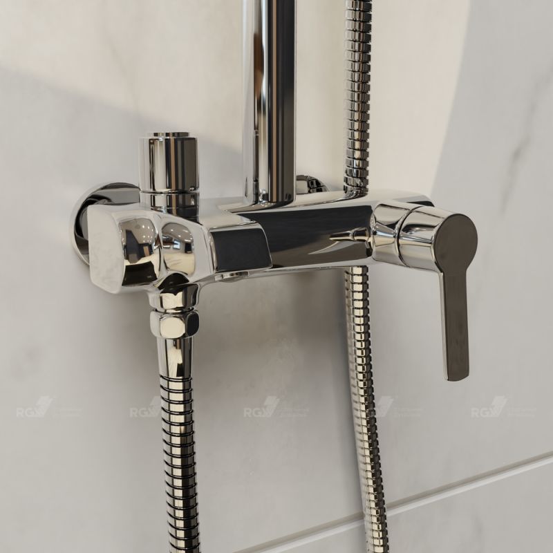 Душевая стойка RGW Shower Panels SP-31, с верхним душем, смесителем, цвет хром