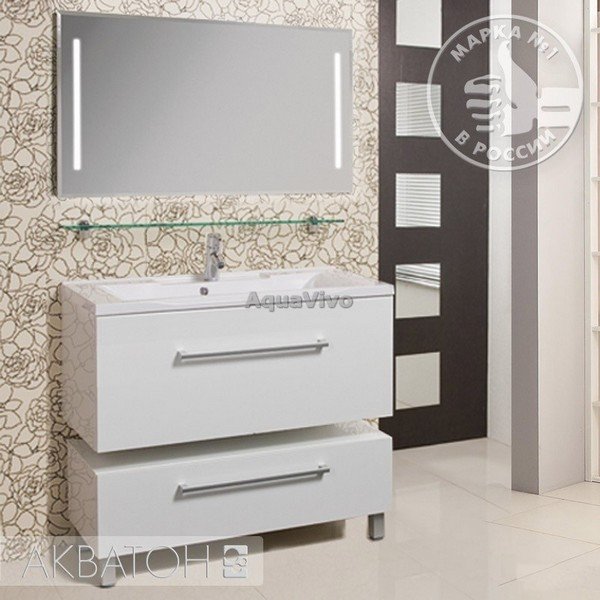 Мебель для ванной Акватон Мадрид 100 цвет белый, тумба с одним ящиком - фото 1