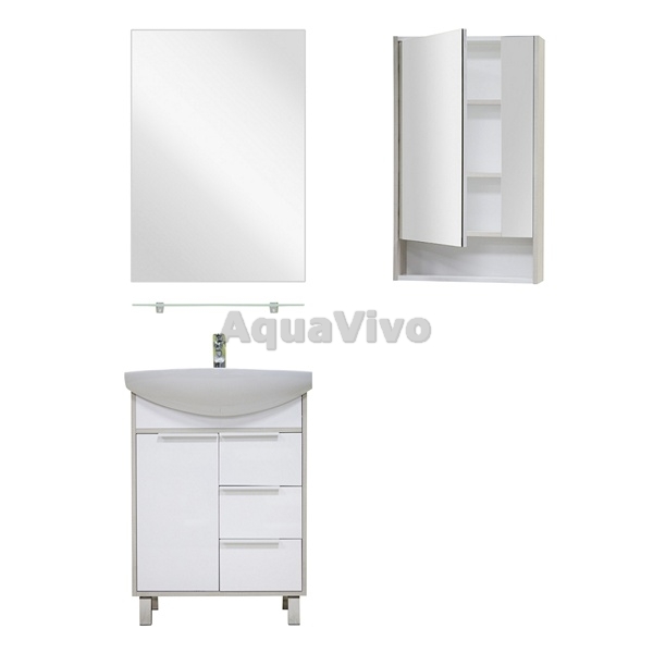 Мебель для ванной Акватон Рико 55 цвет белый / ясень фабрик