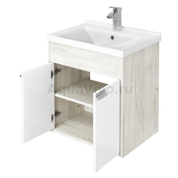 Мебель для ванной Акватон Флай 60, цвет белый/дуб крафт - фото 1